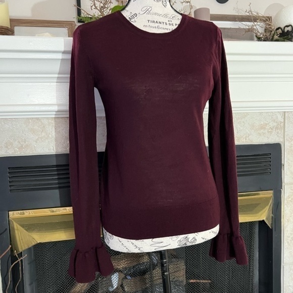 Nanette Lepore burgundy merino wool sweater - Picture 10 of 12